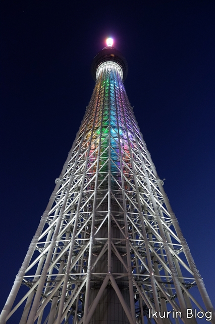 東京スカイツリー「夜のスカイツリーライトアップ」イクリンブログ