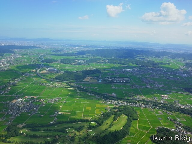 日本・岡山「飛行機から田んぼ」イクリンブログ